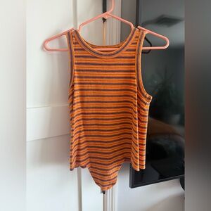 Madewell striped Orange and Blue Women's Tank Top
